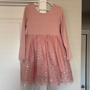 Hanna Andersson Pink and Gold Star Dress